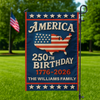 Custom Family Name Happy America 250th Birthday Garden Flag CH07 899598