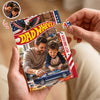 Personalized US Flag Dad Wheels Building Brick Block LM32 669333