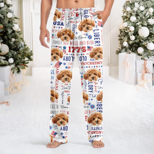 Custom Dog Face America Freedom 4th Of July Sweatpants For Dog Lovers LM32 895839