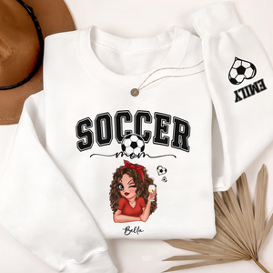 Personalized Name Soccer Mom Sleeve Printed Sweatshirt For Sport Players LM32 895807