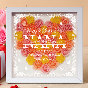 Custom Photo Mom We Love You Heart Flower Shadow Box HO82 893614