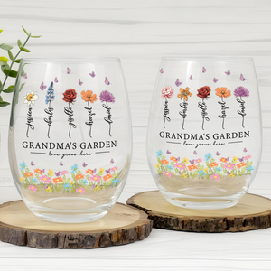 Grandma's Garden Love Grows Mother's Day Personalized Wine Glass LM32 893171