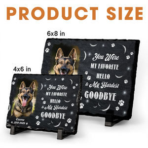 You Were My Favorite Hello Custom Dog Cat in Heaven Photo Rectangle Shaped Stone With Stand Memorial Gift CH07 895482