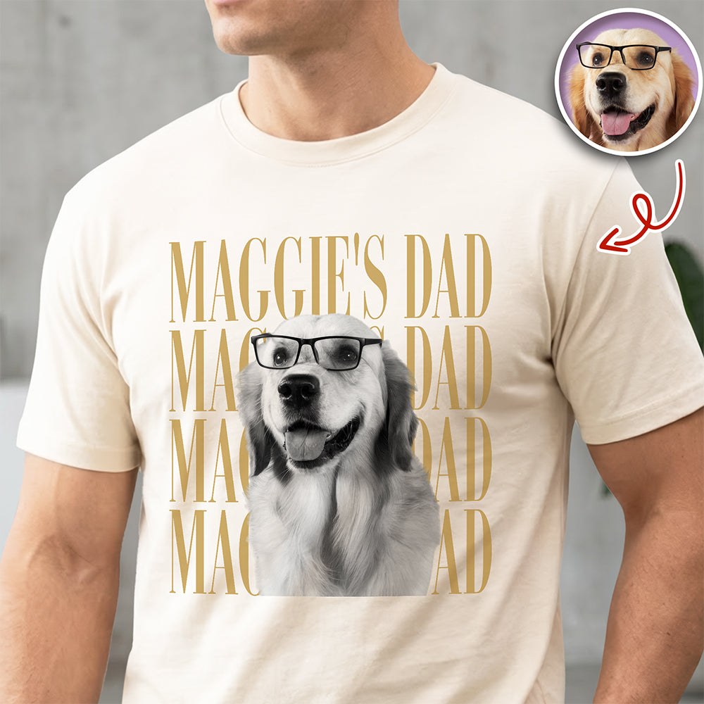 Personalized Vintage Photo Dog Dad, Dog Mom, Cat Dad, Cat Mom Comfort Shirt HA75 921448