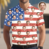 Custom Funny Face US Flag Golf Polo Shirt Gift For Golfer, Golf Lovers HA75 898686