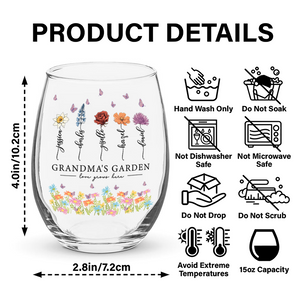 Grandma's Garden Love Grows Mother's Day Personalized Wine Glass LM32 893171