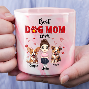 Best Dog Mom Ever Personalized Marble Mug Mother's Day Gift CH07 895496