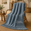 Custom Couple Name Embroidered Knit Throw Blanket, Personalized Wedding Gift, Anniversary Gift CH07 180106