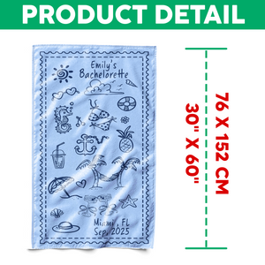 Personalized Location and Name Party Summer Bachelorette Beach Towels LM32 893443