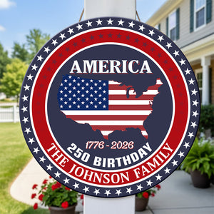Custom Name America 250 Birthday 1776-2026 Personalized Door Sign HA75 898482
