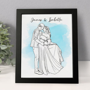 Custom Photo Line Drawing - Personalized Picture Frame Gift For Boyfriend, Girlfriend CH07 899120