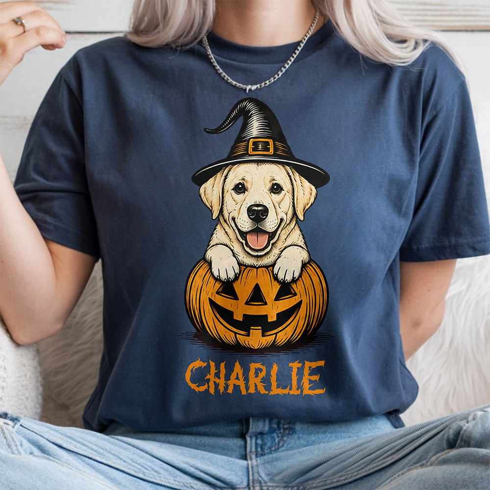 Custom Dog Breeds Halloween Dog Comfort Cute Dog Witch Pumpkin Puppy Shirt CH07 180174