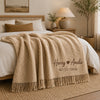 Custom Couple Name Embroidered Knit Throw Blanket, Personalized Wedding Gift, Anniversary Gift CH07 180106