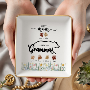 Mama Bear Personalized First Mom Now Grandma Jewelry Dish Gift For Mom, Grandma CH07 895284