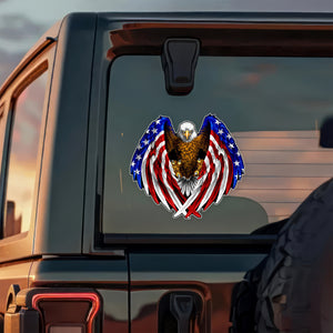 American Eagle With Flag Patriotic Car Window Decal Sticker HA75 898394