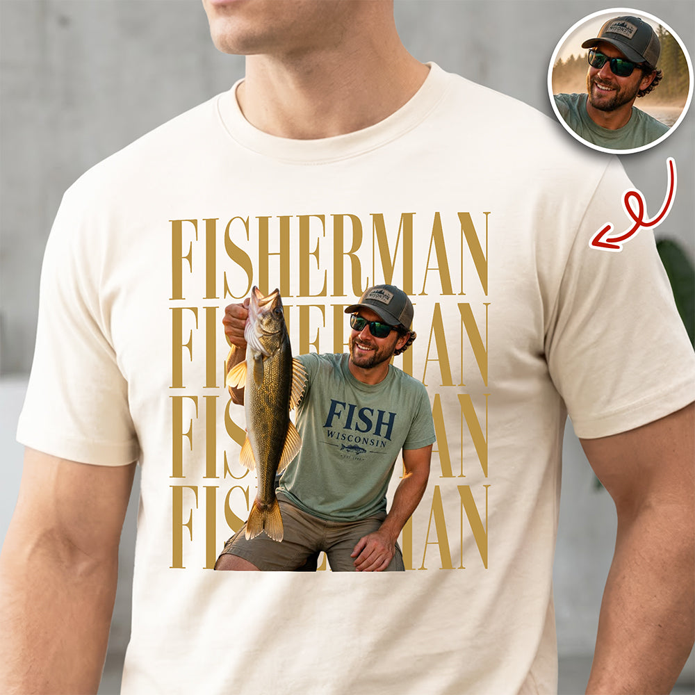 Personalized Vintage Photo Fisherman Comfort Shirt For Fishing Lovers HA75 921700