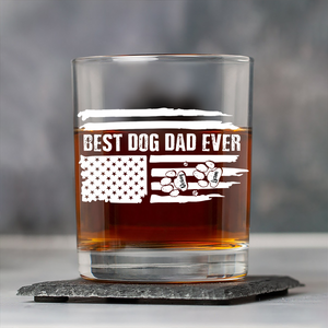 Best Dog Dad Ever American Flag Dog Whiskey Glass For Dog Lovers CH07 895850
