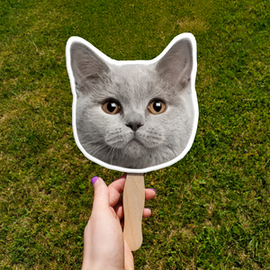 Custom Photo Funny Cat - Big Head Photo Face Fan HA75 892020