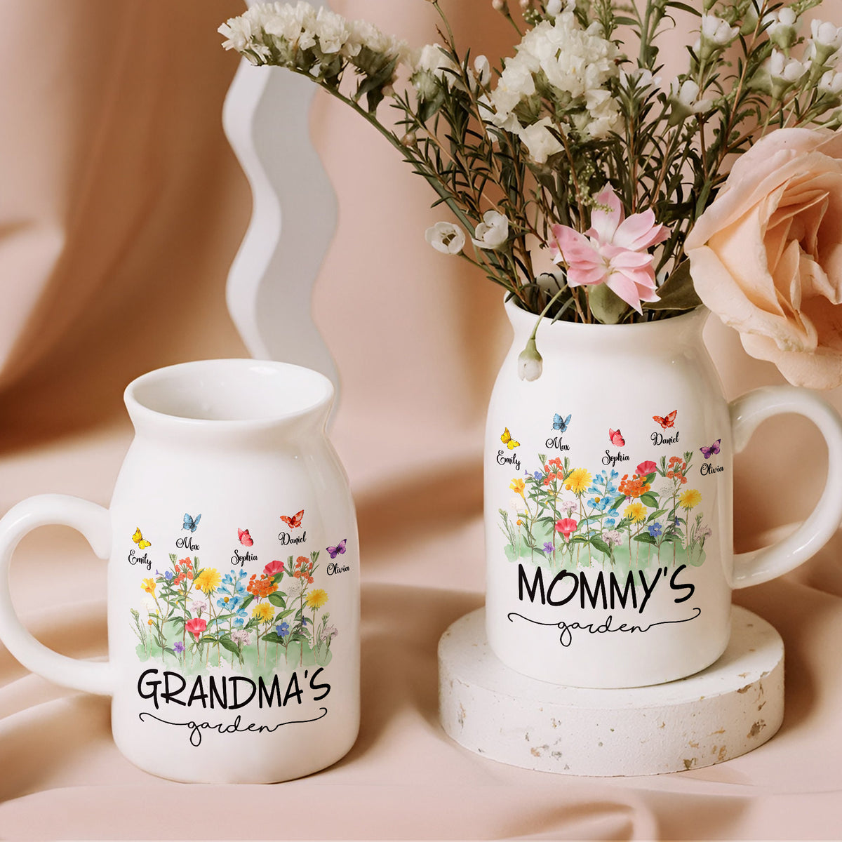 Custom Kids' Names Flower Grandma's Garden Vase Mother's Day Gifts HO82 901776