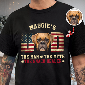 Custom Photo Dog - Dog's Dad The Man The Myth The Dealer American Flag Dad Shirt HA75 892946