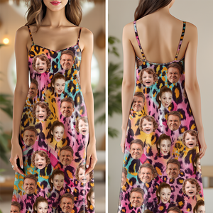 Custom Photo Human And Leopard Summer Hawaii Maxi Dress LM32 893333