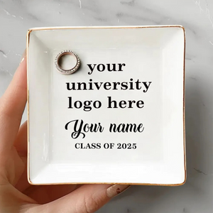 Custom University Logo Class of 2025 Personalized Jewelry Dish Graduation Gift HA75 892268