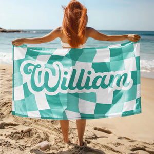 Personalized Vans Checker Pattern In Retro Style Beach Towel HA75 892798