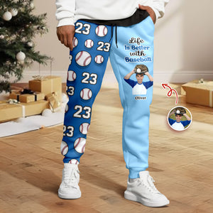 Custom Photo And Name Sport Baseball Jersey Sweatpants HO82 900394