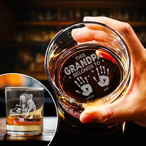 Custom Photo This Grandpa Belongs To Me Whiskey Glass TH10 892923