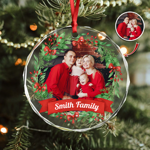 Custom Family Crystal Photo - Personalized Glass Ornament For Christmas TH10 894829