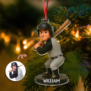 Custom Photo 3D Effect Figure For Baseball Lovers Acrylic Ornament LM32 895593