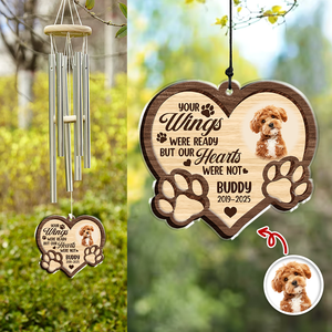 Custom Photo You Left Paw Prints On My Heart Memorial Acrylic Wind Chimes TH10 894285