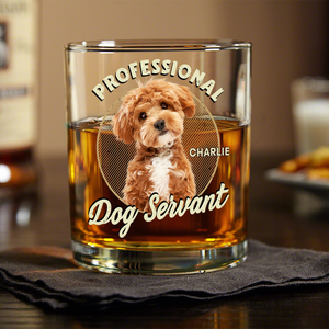 Custom Photo Servant Of Dog Cat Whiskey Glass Gift For Dog Cat Lovers HO82 893962