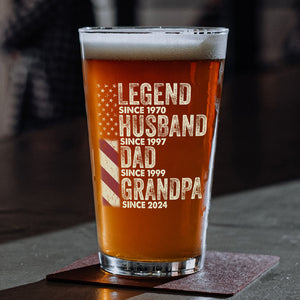 Personalized Legend Husband Dad Grandpa Print Beer Glass TH10 892941