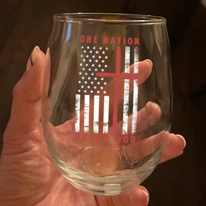 One Nation Under God Est 1776 Freedom Wine Glass LM32 895457