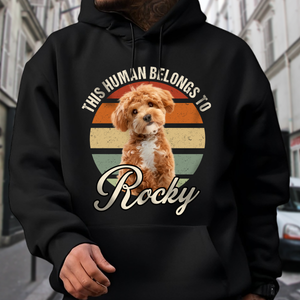 Custom Photo This Human Belongs To Dog & Cat Personalized Retro Dark Shirt CH07 896010