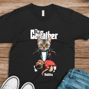 Custom Cat Face Photo The Catfather Shirt Personalized Gift For Dad HO82 893848