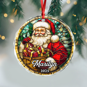 Custom Name Personalized Christmas Glass Ornament HA75 897816