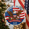 1776 -2026 American 250th Anniversary Eagle Glass Ornament CH07 899232