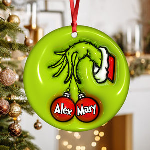 Custom Name Christmas Family Members Family 3D Effect Print Ceramic Ornament HA75 897450