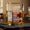 Personalized Legend, Husband, Dad And Grandpa Engraved Rock Glass HA75 920594