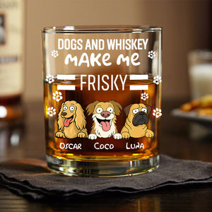 Personalized Funny Dog Make Me Friskey Whiskey Glass LM32 893367