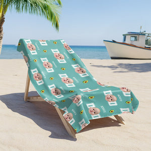Custom Face Photo And Name With Icon Summer Beach Towel TH10 894075