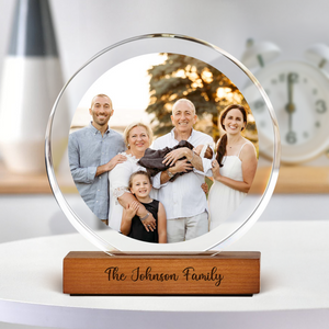 Custom Family Photo Round Acrylic Frame Block Gift CH07 896034