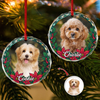 Custom Photo Christmas Glass Ornament For Dog Lovers HA75 897064