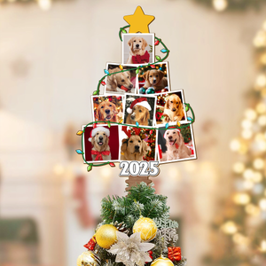 Custom Dog Photo Christmas Tree Acrylic Topper Gift For Dog Lover CH07 899026