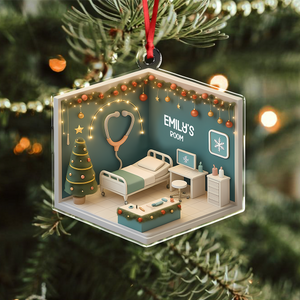 Personalized 2D Flat Acrylic Ornament Christmas Gift for Dental, Nurse, Teacher, Police LM32 895053