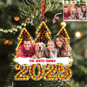 Custom Family Photo Christmas Light Acrylic Ornament CH07 899162