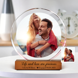 Custom Couple Photo The Best Is Yet To Come Round Acrylic Frame Block Engagement Gifts for Couple HA75 892850