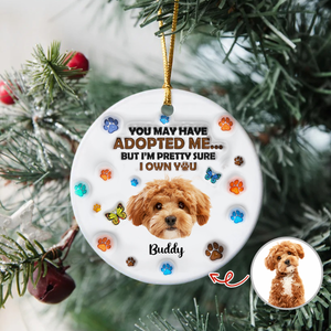 Custom Photo You May Have Adopted Me But I'm Pretty Sure I Own You 3D Inflated Effect Ceramic Ornament HO82 900198